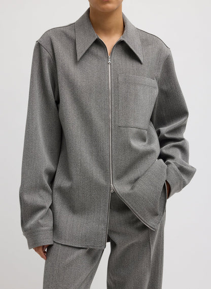 Structured Wool Zipper Jacket | Tibi Signature