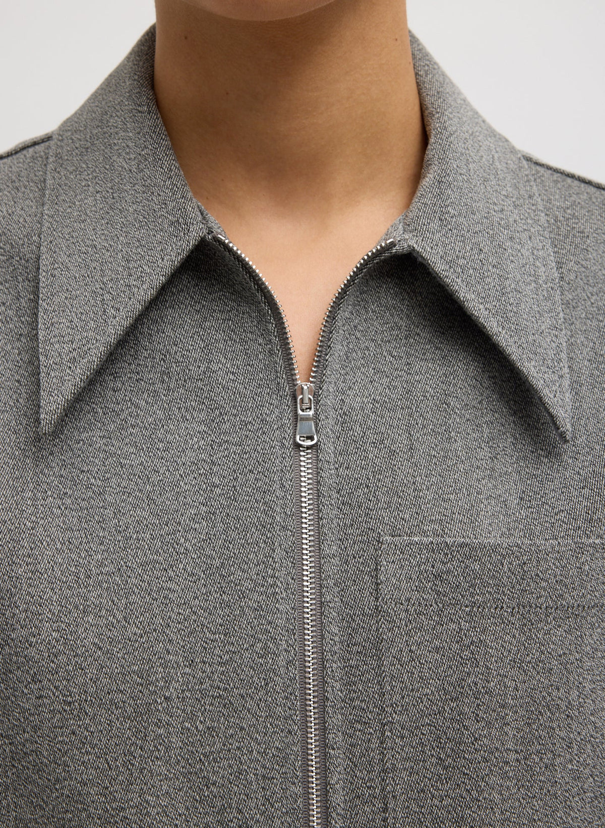 Structured Wool Zipper Jacket | Tibi Signature