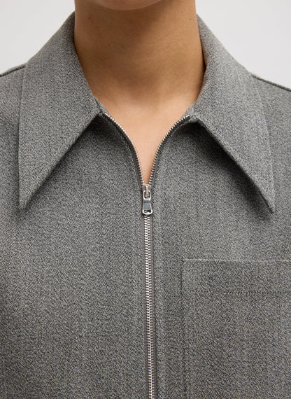 Structured Wool Zipper Jacket | Tibi Signature