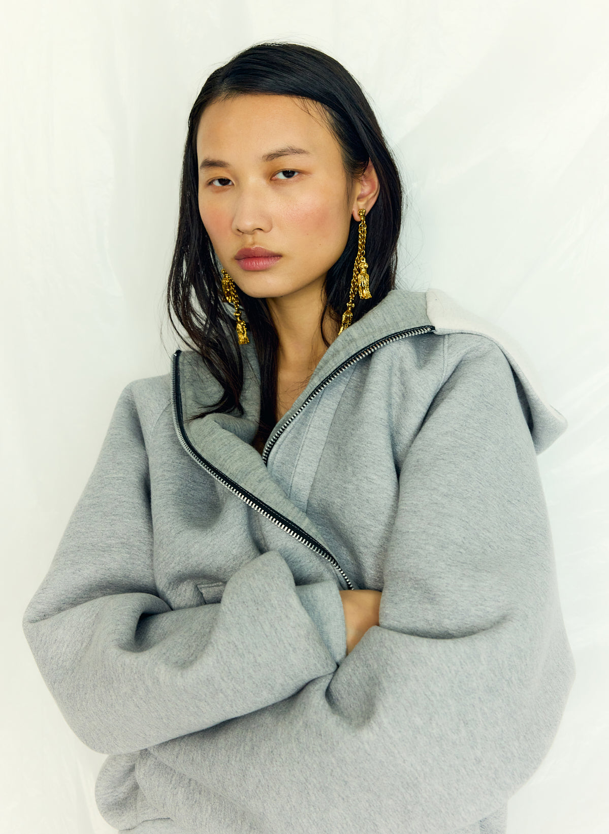 Compact Tech French Terry Zip Up Hoodie | Tibi Deals