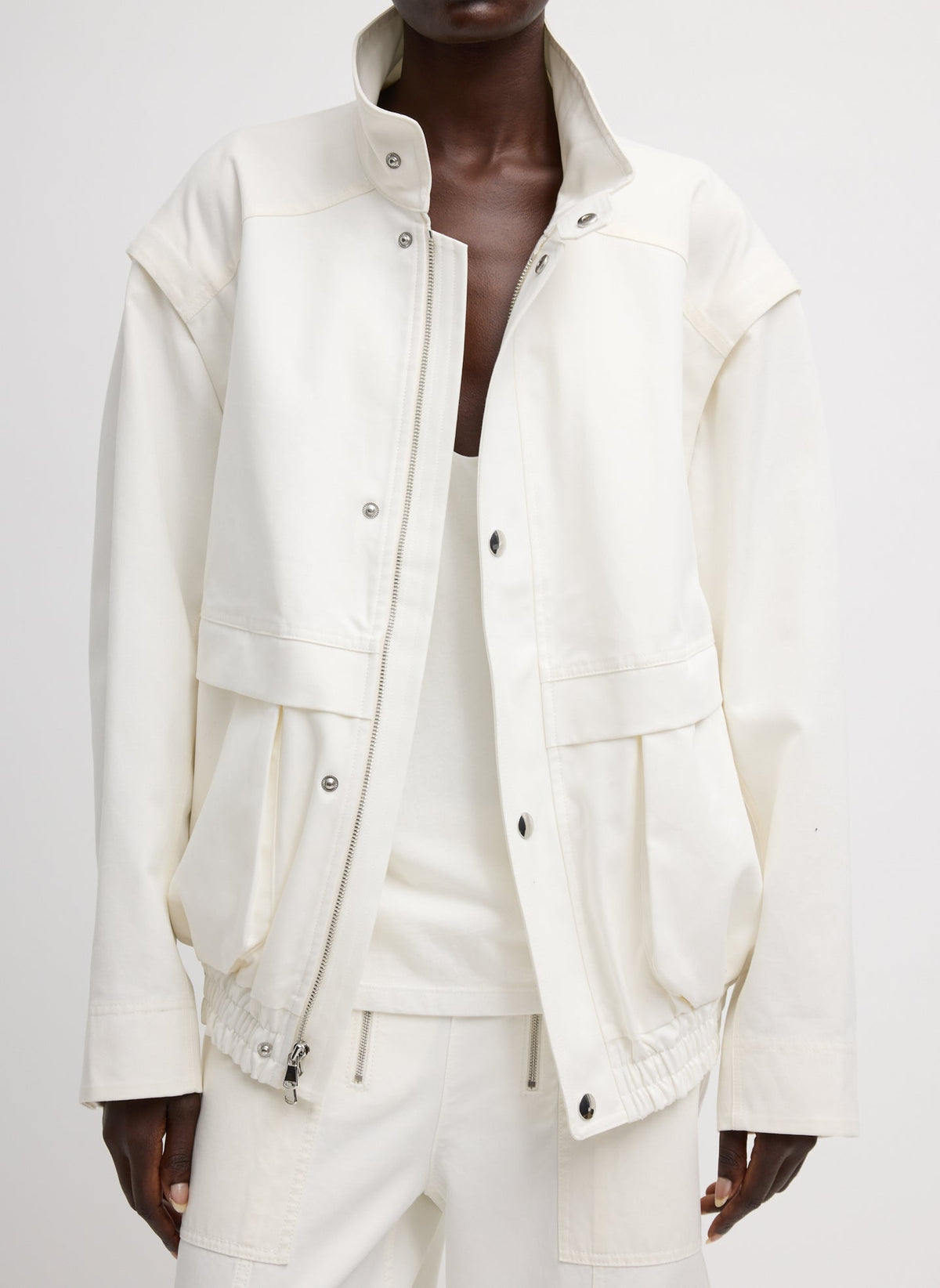 Patchwork Twill Slicker Jacket | Tibi Trending