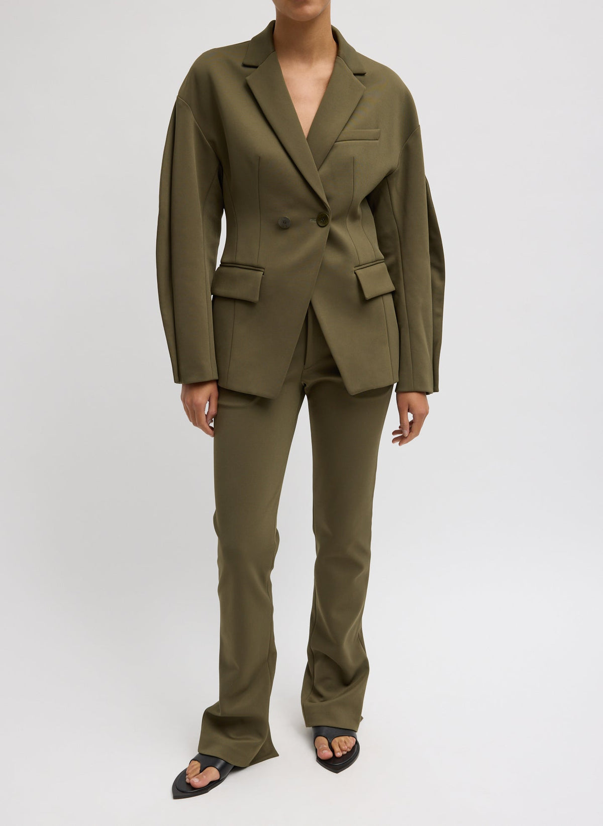 Spring Bonded Twill Sculpted Blazer | Tibi Everyday