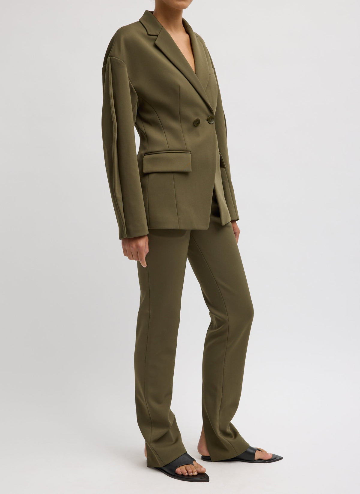 Spring Bonded Twill Sculpted Blazer | Tibi Everyday