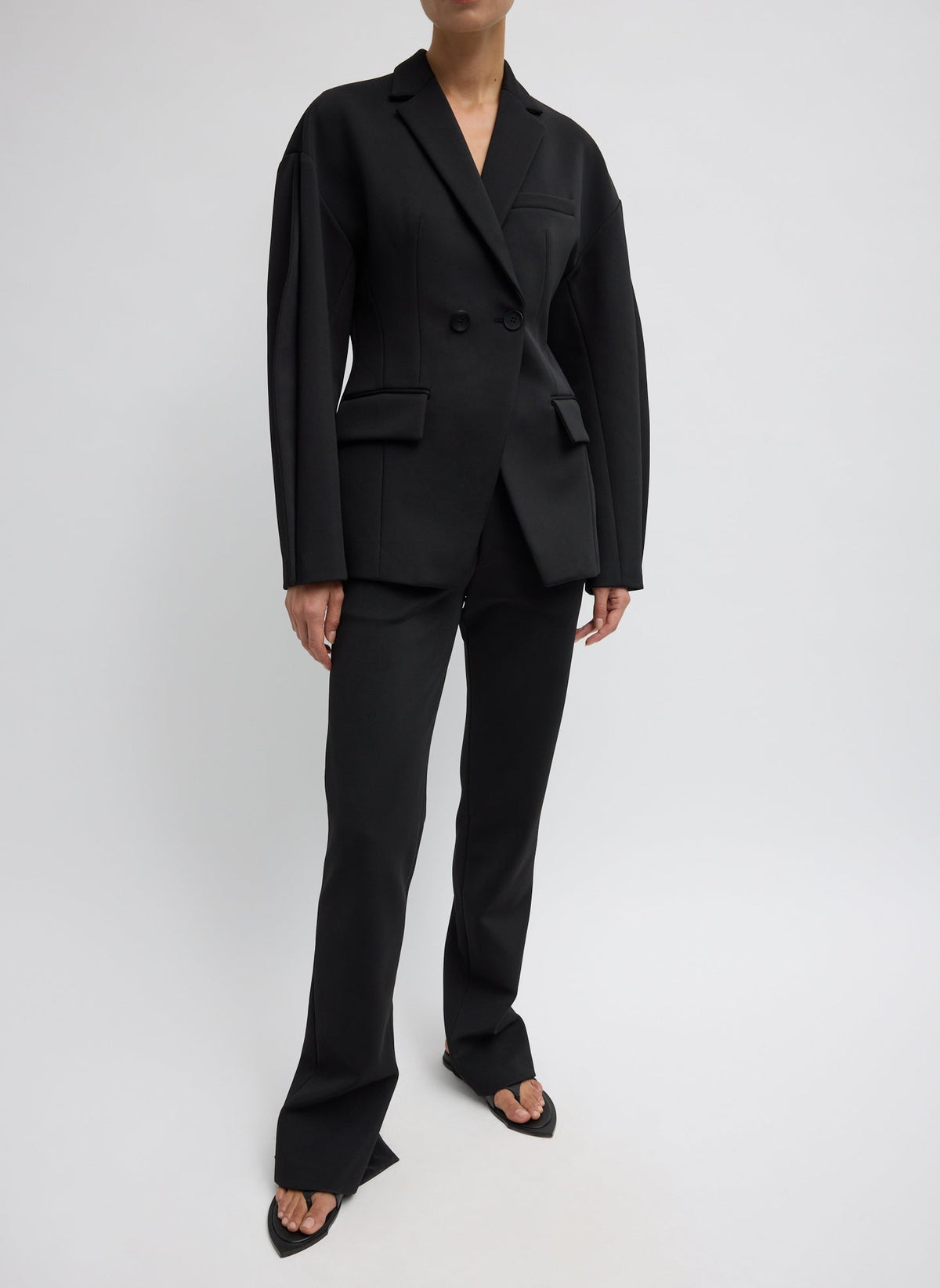 Spring Bonded Twill Sculpted Blazer | Tibi Featured
