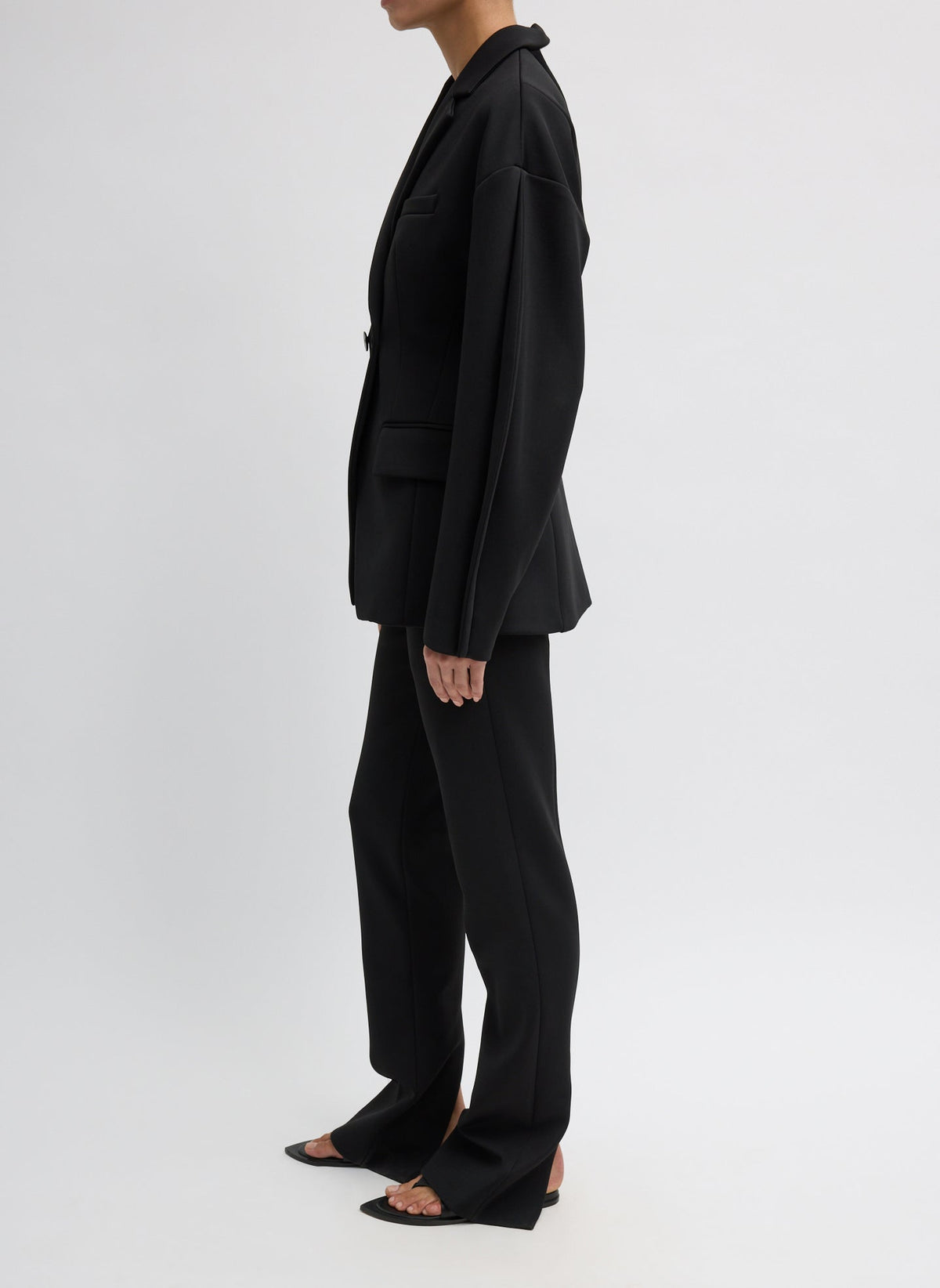 Spring Bonded Twill Sculpted Blazer | Tibi Featured