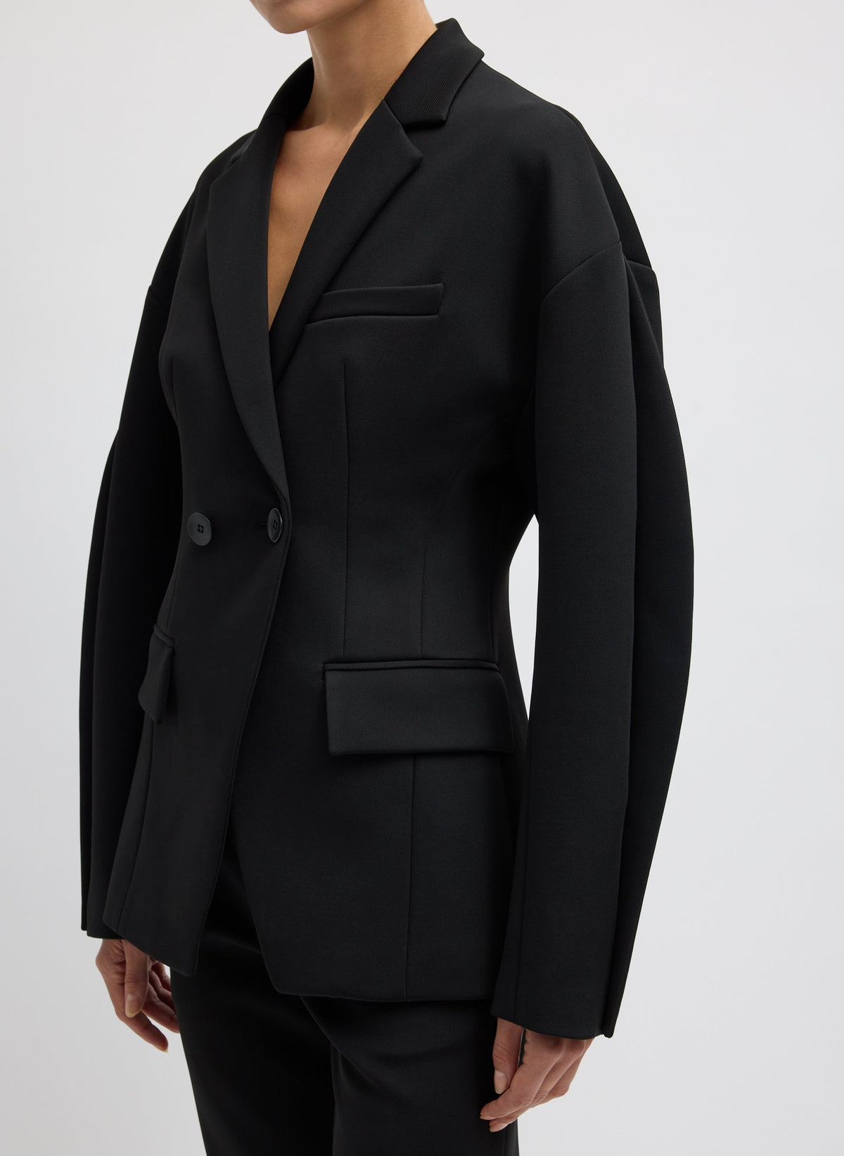 Spring Bonded Twill Sculpted Blazer | Tibi Featured