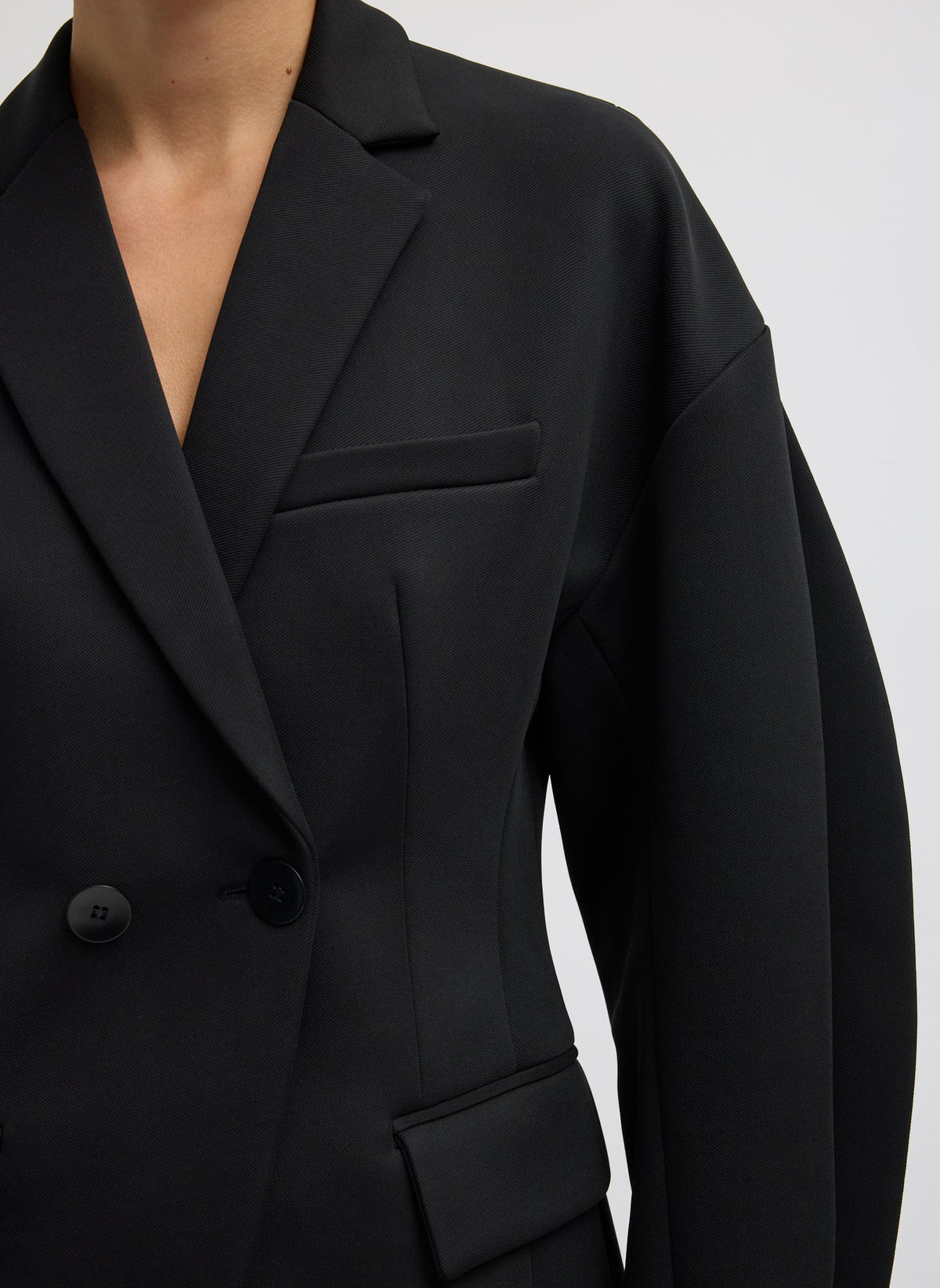 Spring Bonded Twill Sculpted Blazer | Tibi Featured