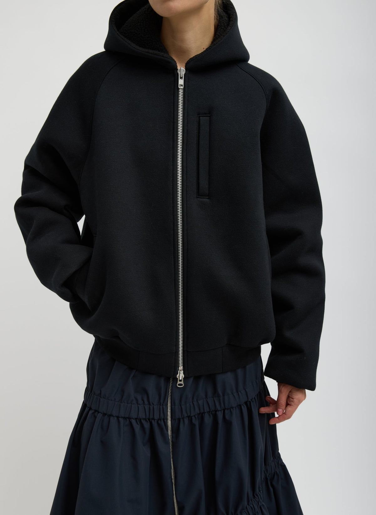 Compact Tech French Terry Zip Up Hoodie | Tibi Premium