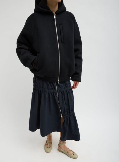 Compact Tech French Terry Zip Up Hoodie | Tibi Premium