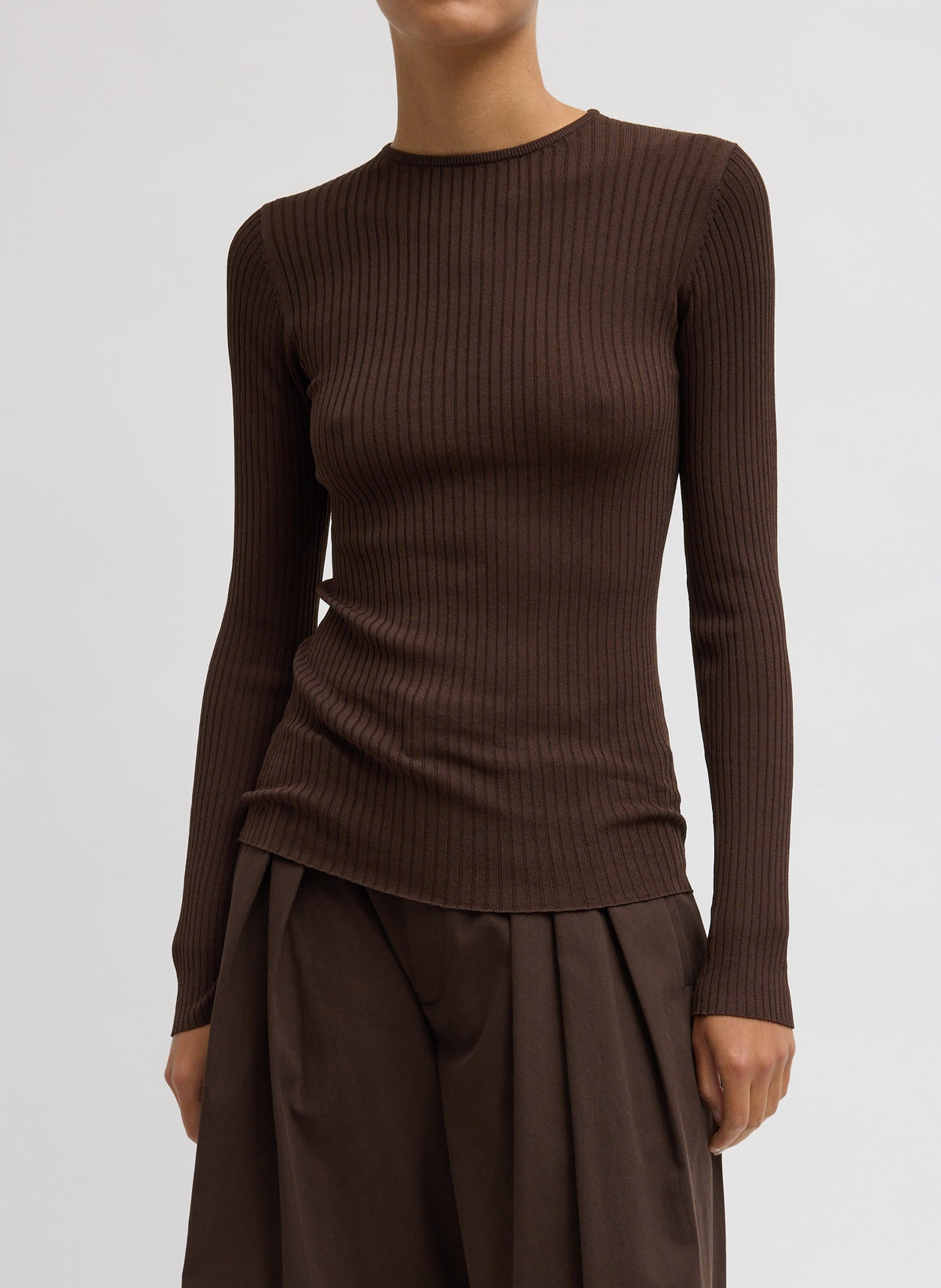 Ribbed Sweater Crewneck Pullover | Tibi Great Value