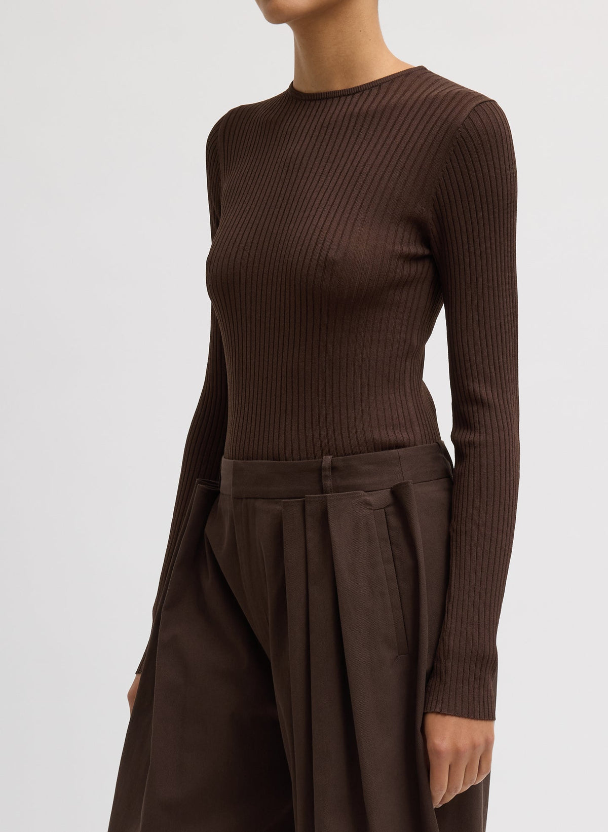 Ribbed Sweater Crewneck Pullover | Tibi Great Value