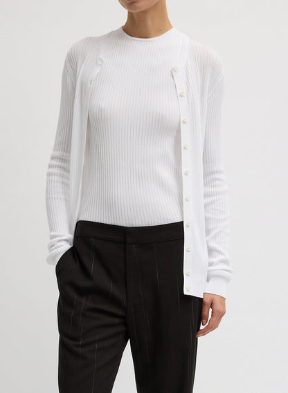 Ribbed Sweater Slim Cardigan | Tibi Exclusive