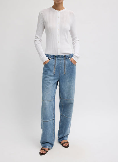 Ribbed Sweater Slim Cardigan | Tibi Exclusive