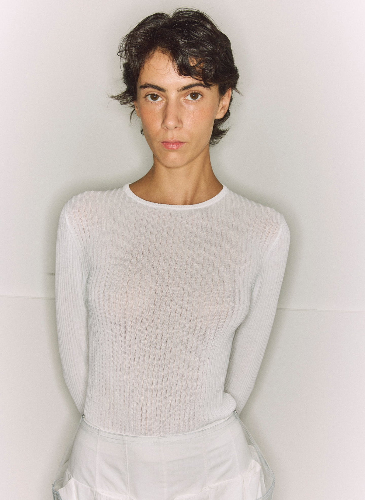 Ribbed Sweater Crewneck Pullover | Tibi Classic