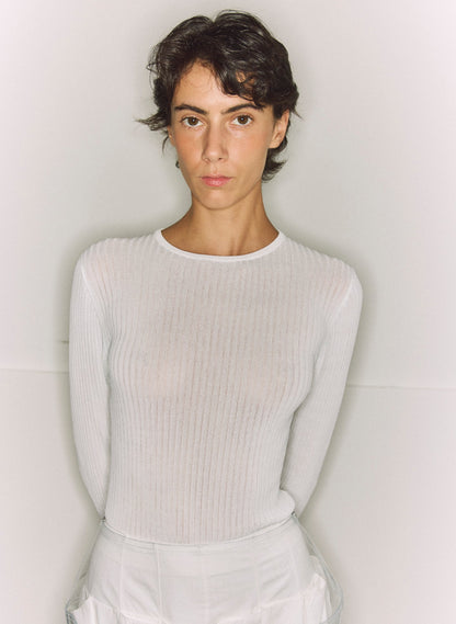 Ribbed Sweater Crewneck Pullover | Tibi Classic