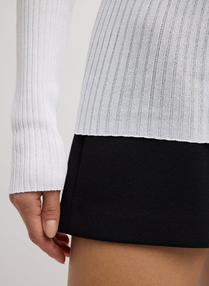 Ribbed Sweater Crewneck Pullover | Tibi Classic