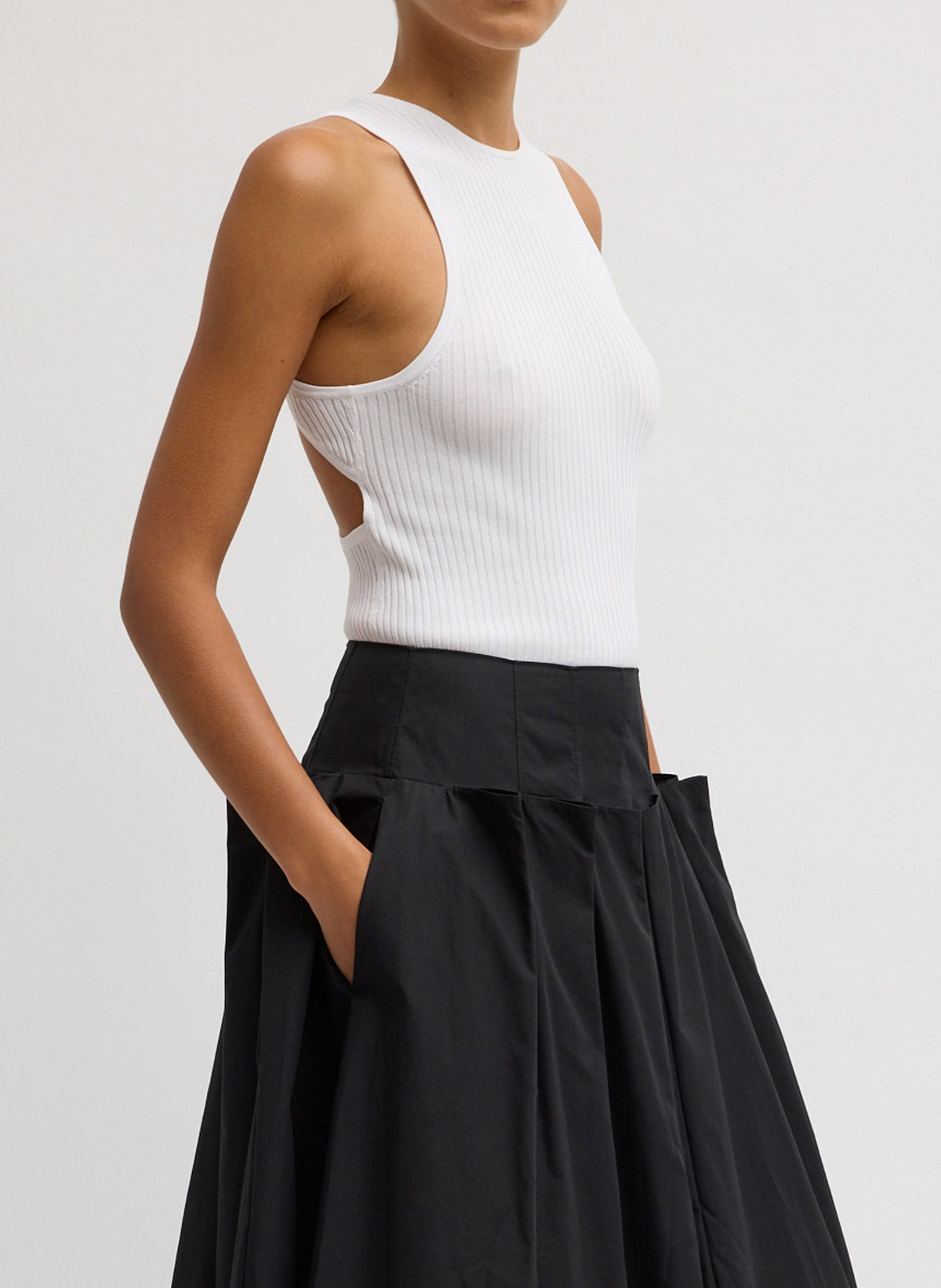 Ribbed Sweater Cut Out Tank | Tibi Classic