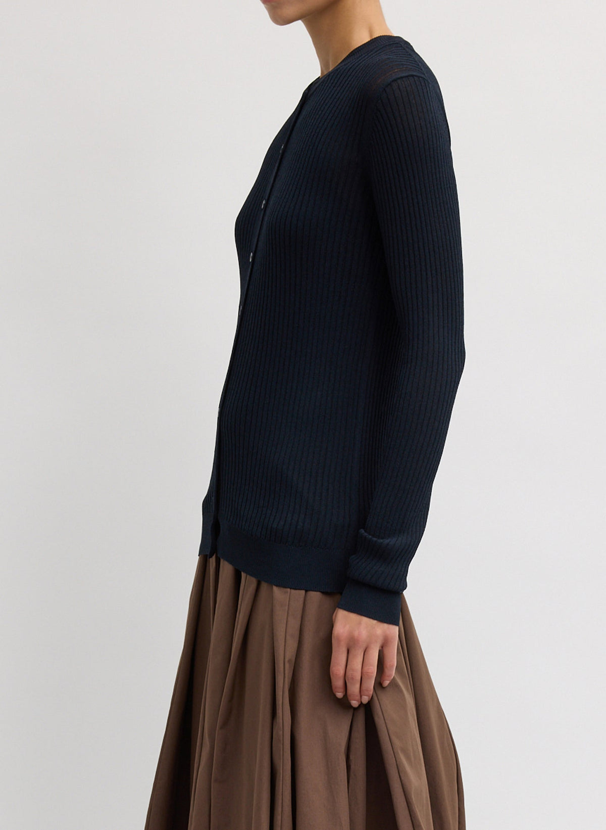 Ribbed Sweater Slim Cardigan | Tibi Trusted