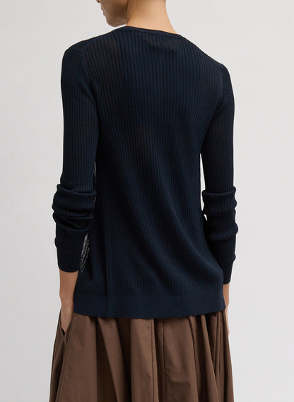 Ribbed Sweater Slim Cardigan | Tibi Trusted