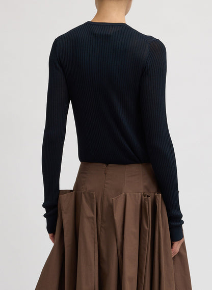 Ribbed Sweater Slim Cardigan | Tibi Trusted