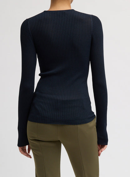 Ribbed Sweater Crewneck Pullover | Tibi Discount