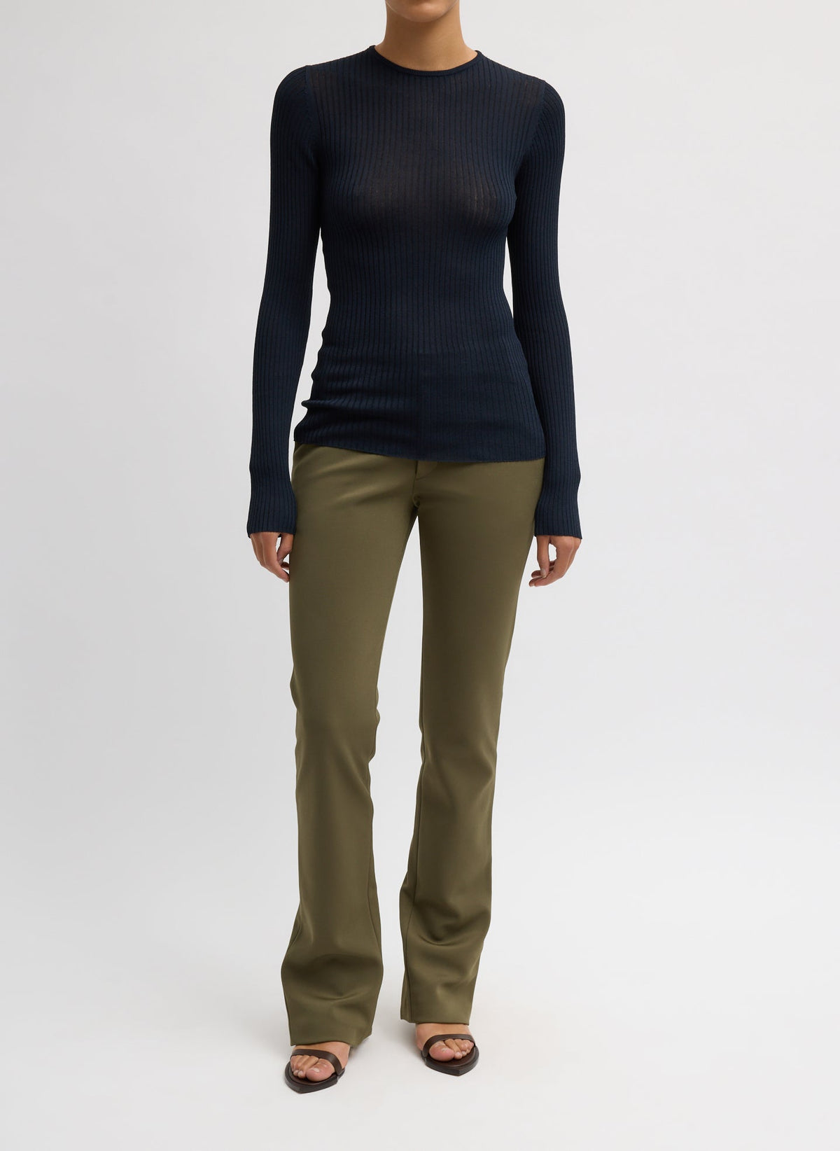 Ribbed Sweater Crewneck Pullover | Tibi Discount
