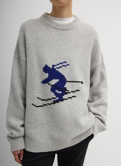 Soft Wool Ski Easy Pullover Crewneck Sweater | Tibi Recommended