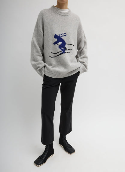 Soft Wool Ski Easy Pullover Crewneck Sweater | Tibi Recommended