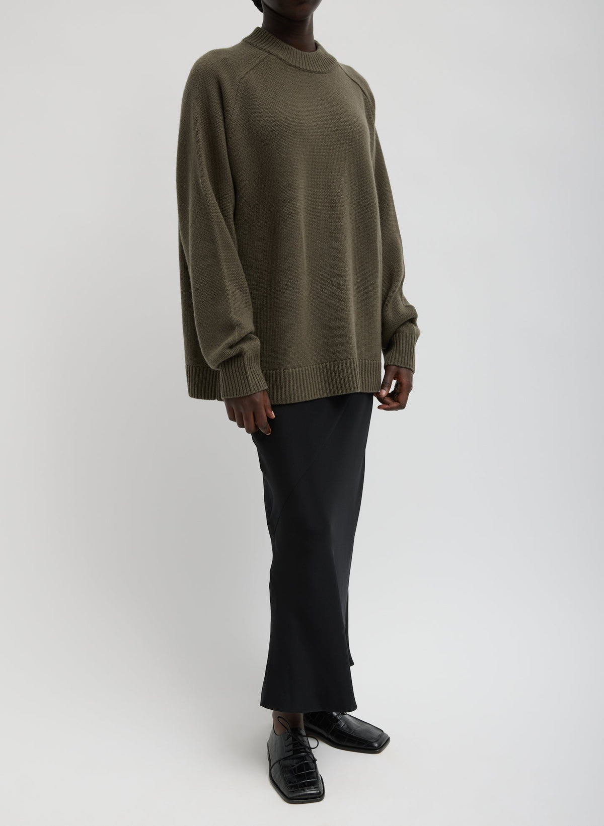 Cashmere Crewneck Oversized Pullover Sweater | Tibi Popular