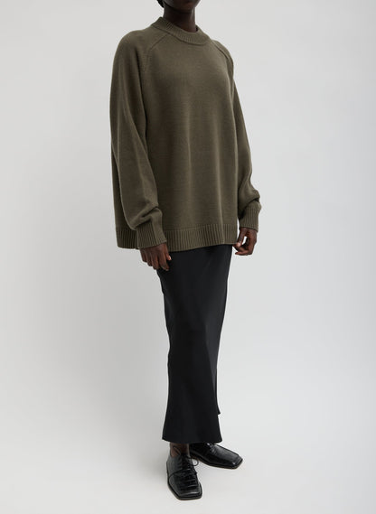 Cashmere Crewneck Oversized Pullover Sweater | Tibi Popular
