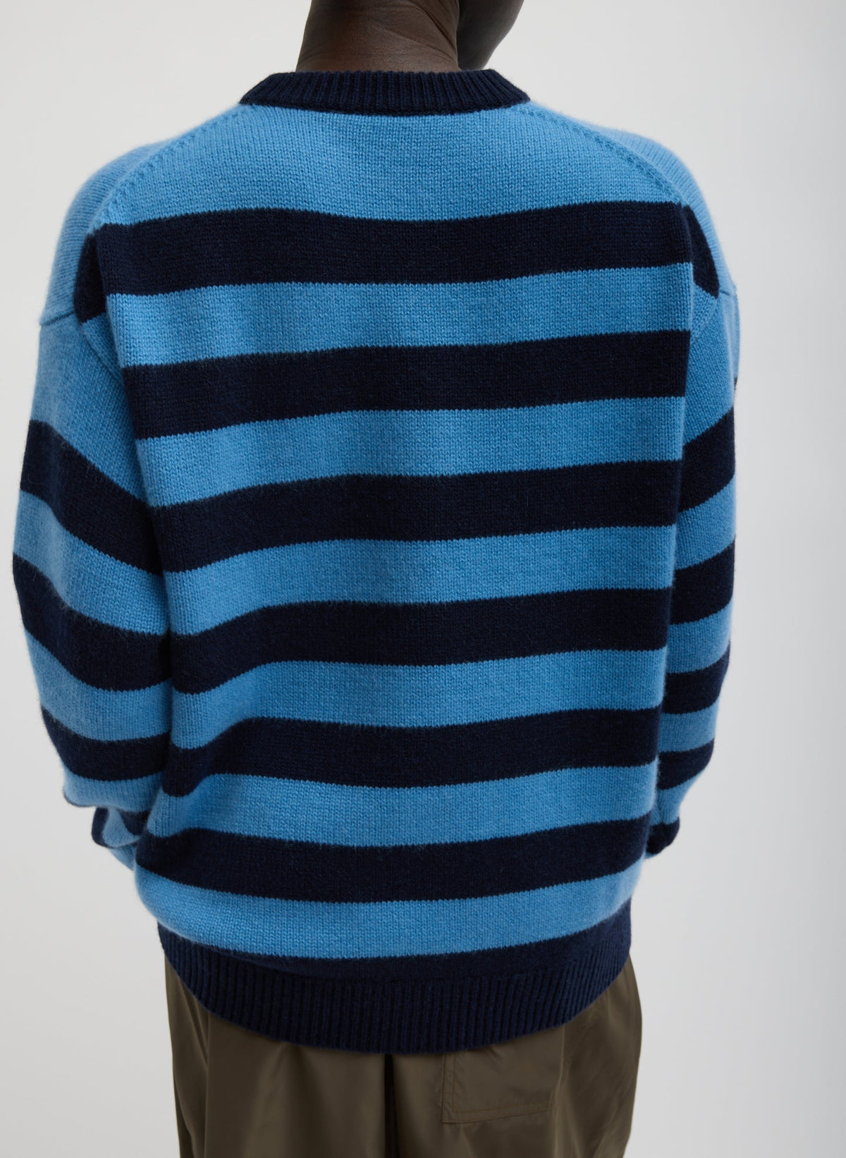 Striped Cashmere Crewneck Easy Pullover | Tibi Popular