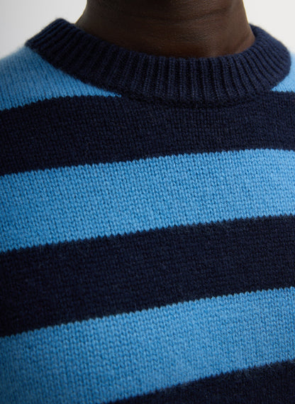 Striped Cashmere Crewneck Easy Pullover | Tibi Popular