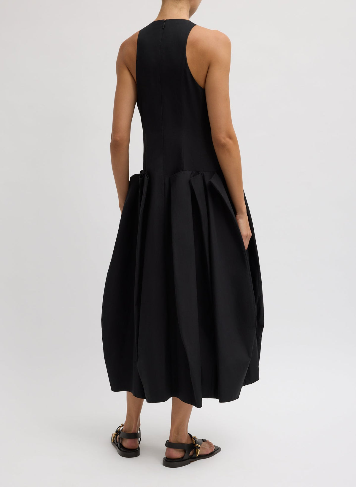 Compact Eco Poplin Pinched Pleat Dress | Tibi Best Price