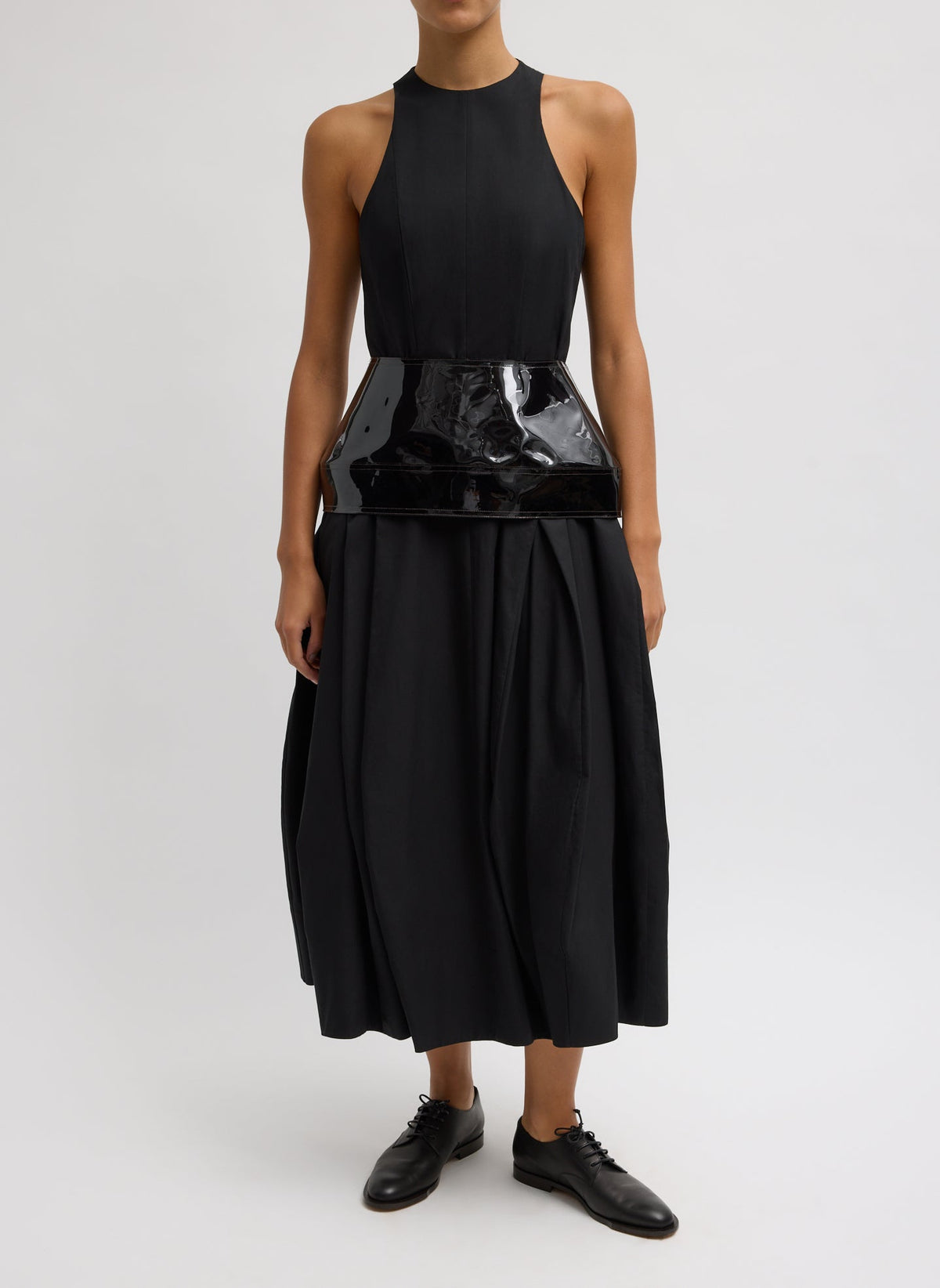 Compact Eco Poplin Pinched Pleat Dress | Tibi Best Price
