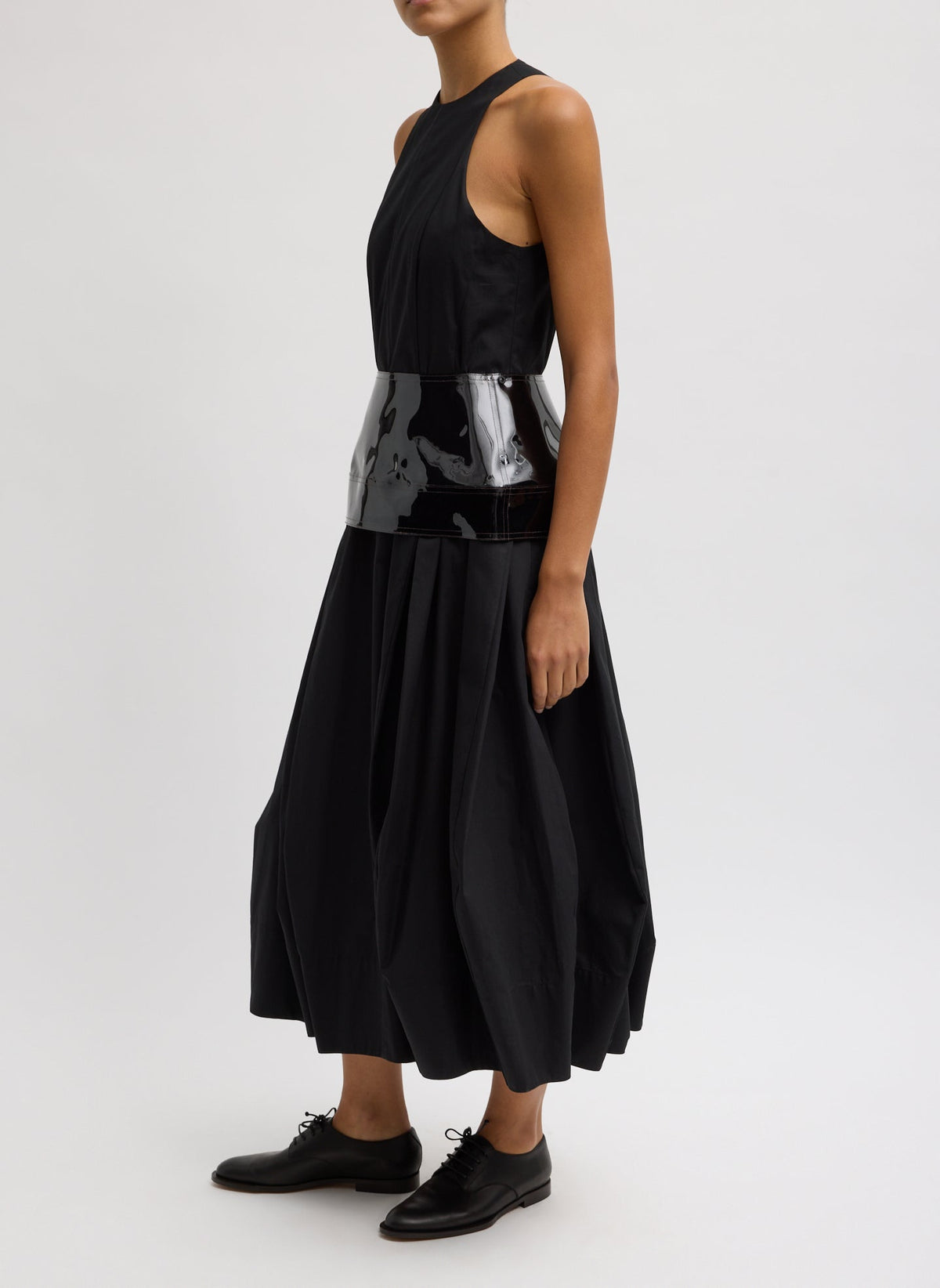 Compact Eco Poplin Pinched Pleat Dress | Tibi Best Price
