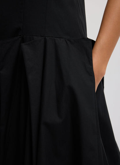 Compact Eco Poplin Pinched Pleat Dress | Tibi Best Price