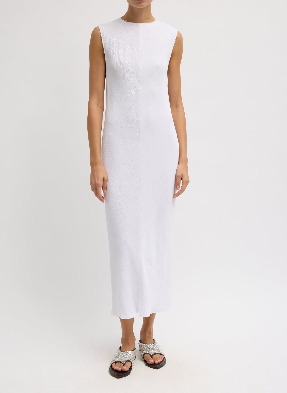 Viscose Plisse Sleeveless Bias Dress | Tibi Recommended