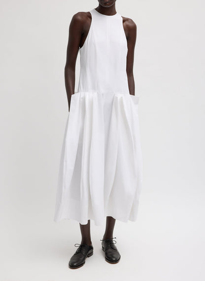 Compact Eco Poplin Pinched Pleat Dress | Tibi Popular