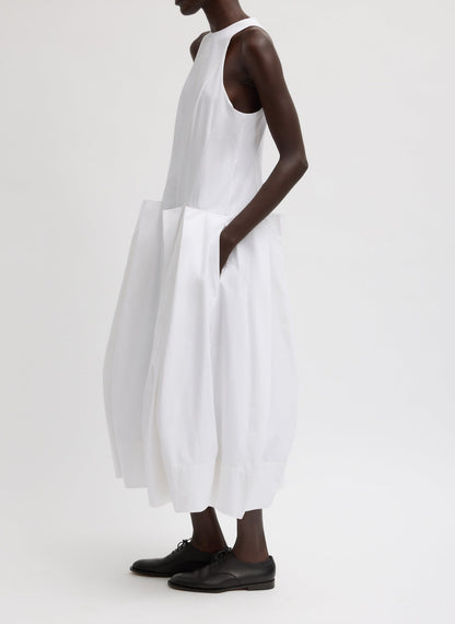 Compact Eco Poplin Pinched Pleat Dress | Tibi Popular
