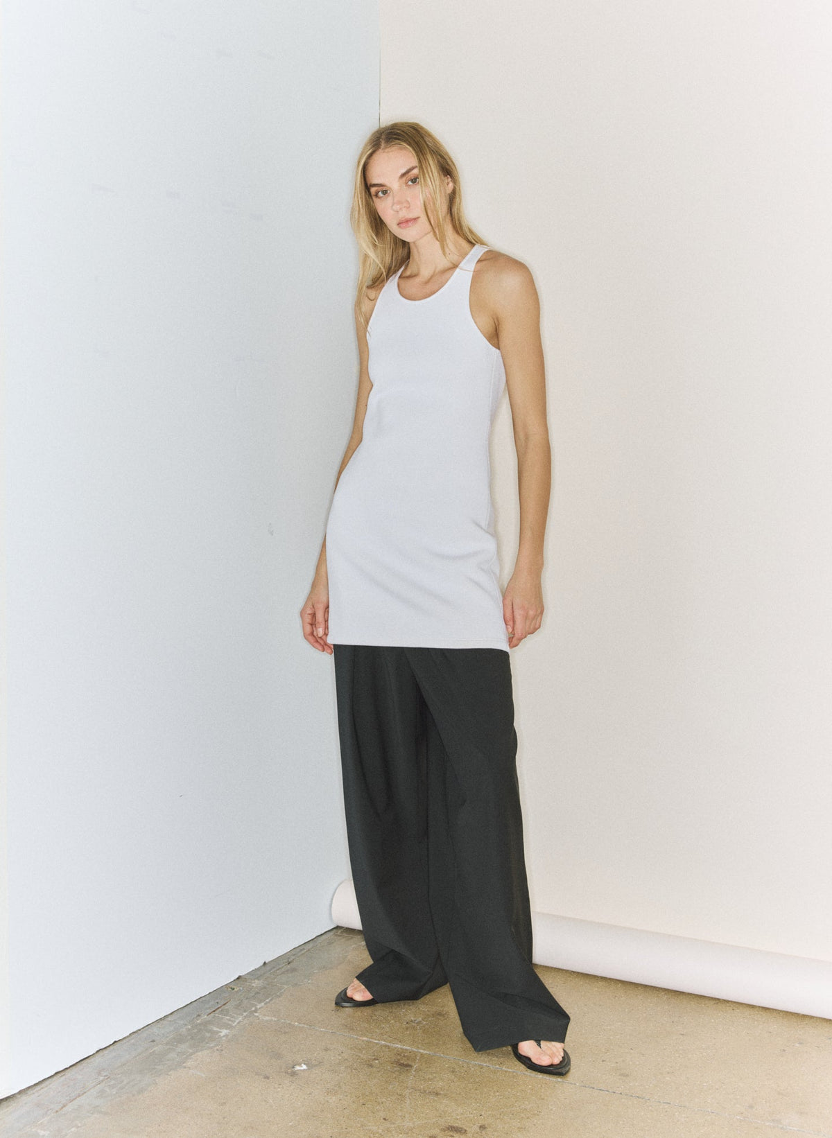 Bonded Viscose Sculpted Sleeveless Tunic Tank | Tibi Deals
