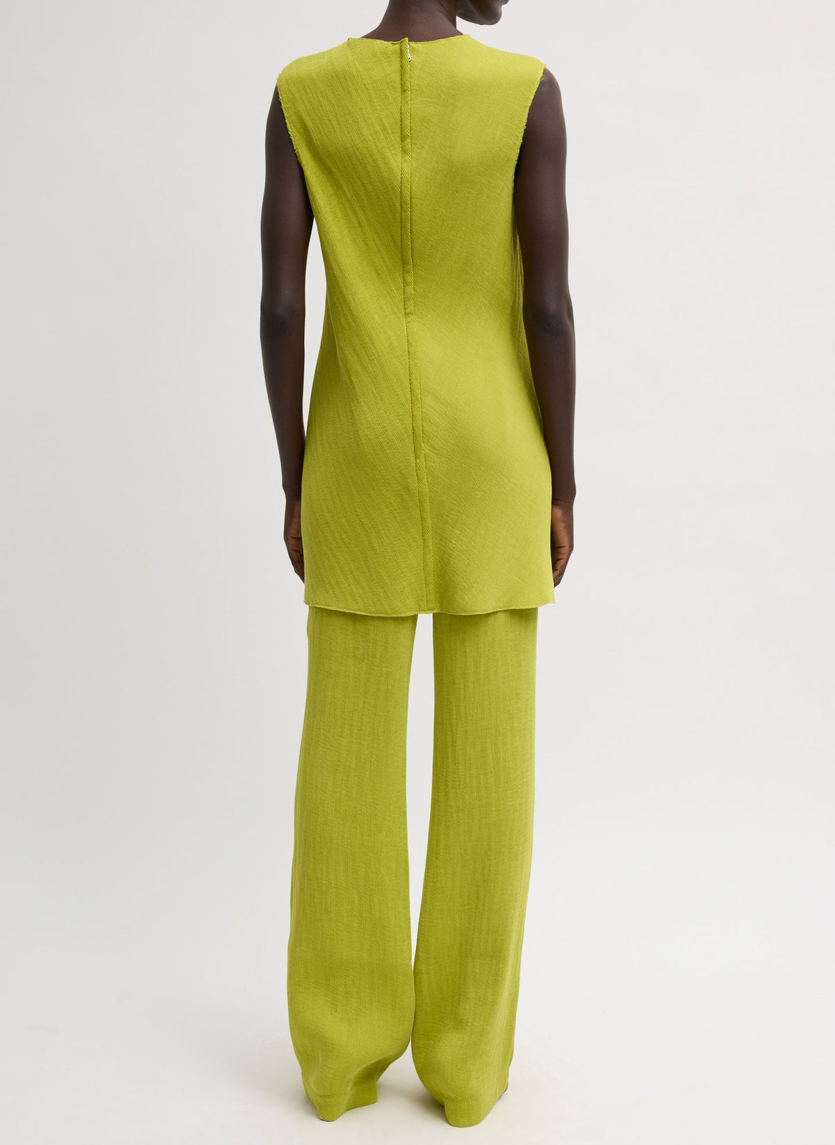 Viscose Plisse Sleeveless Bias Short Tunic Dress | Tibi Classic