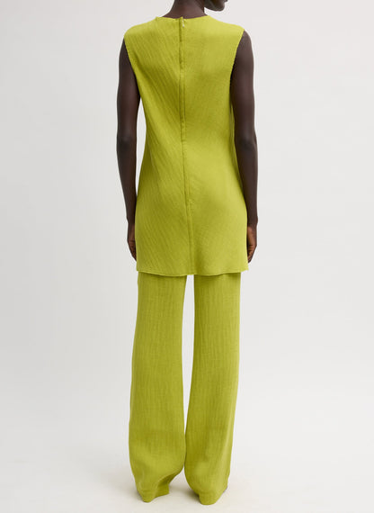Viscose Plisse Sleeveless Bias Short Tunic Dress | Tibi Classic