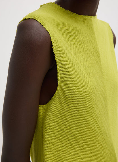 Viscose Plisse Sleeveless Bias Short Tunic Dress | Tibi Classic