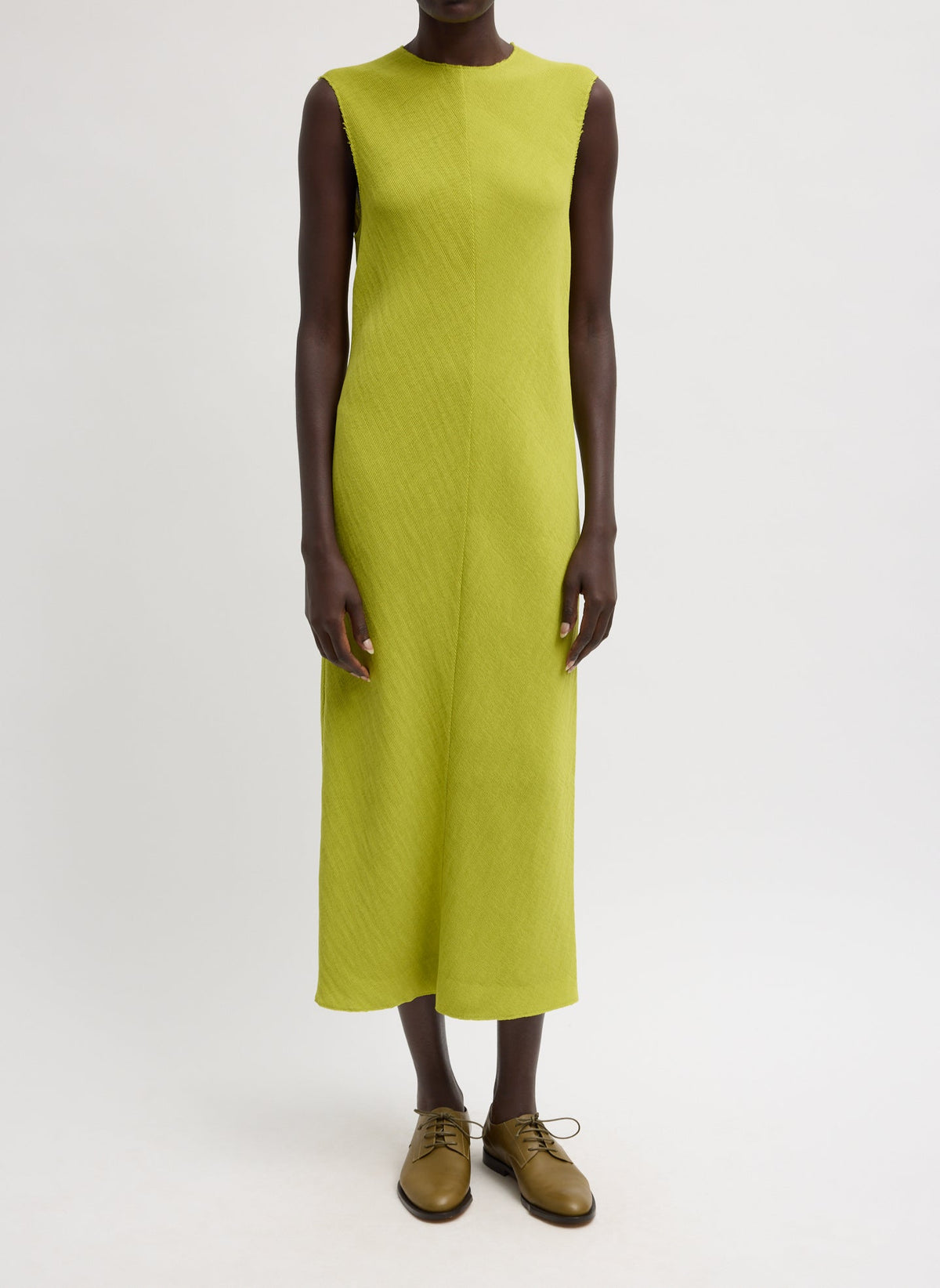 Viscose Plisse Sleeveless Bias Dress | Tibi Quality