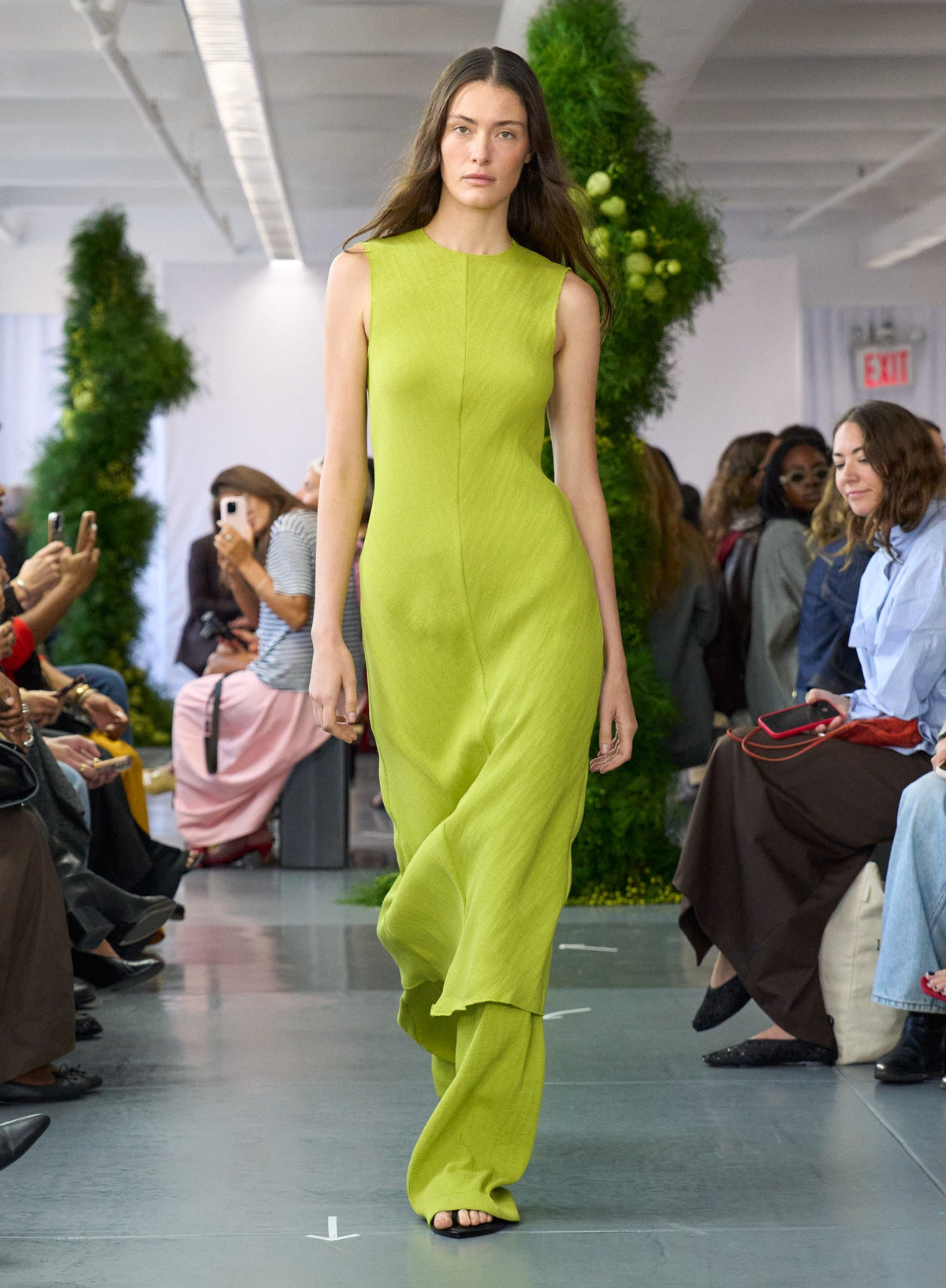Viscose Plisse Sleeveless Bias Dress | Tibi Quality