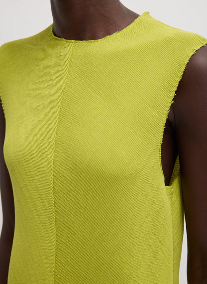Viscose Plisse Sleeveless Bias Dress | Tibi Quality