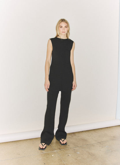 Viscose Plisse Sleeveless Bias Short Tunic Dress | Tibi Signature