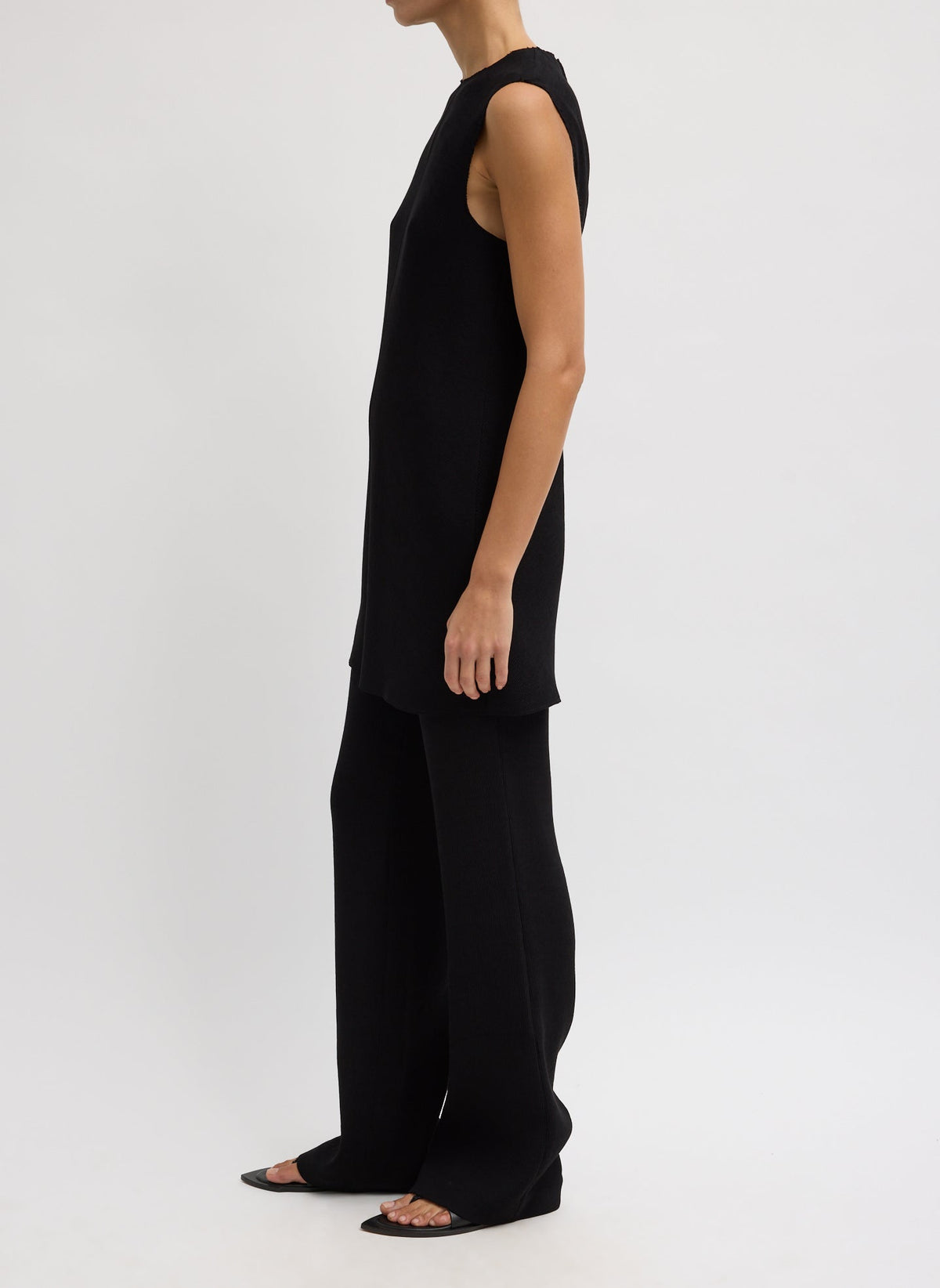 Viscose Plisse Sleeveless Bias Short Tunic Dress | Tibi Signature