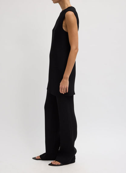 Viscose Plisse Sleeveless Bias Short Tunic Dress | Tibi Signature