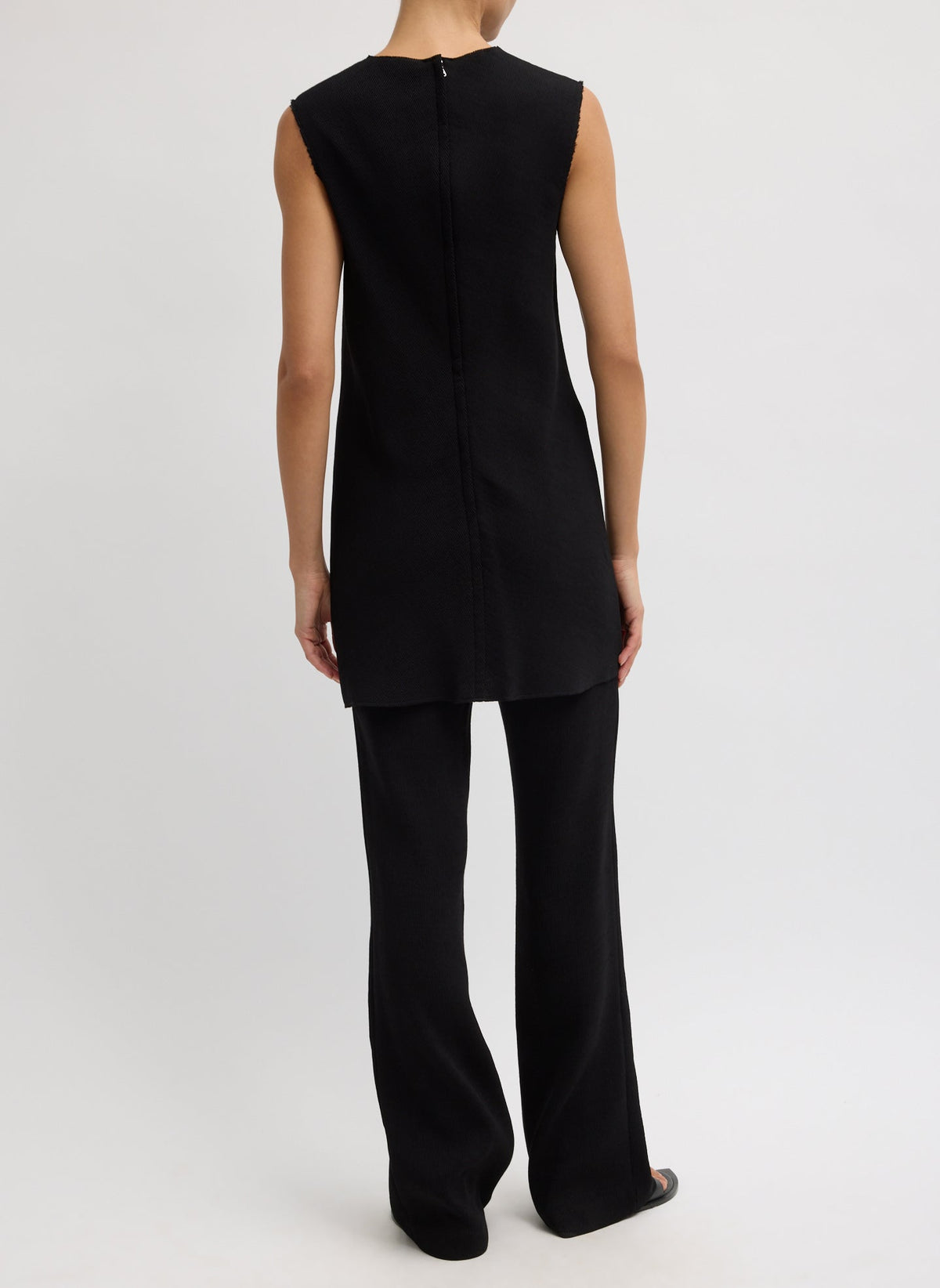 Viscose Plisse Sleeveless Bias Short Tunic Dress | Tibi Signature